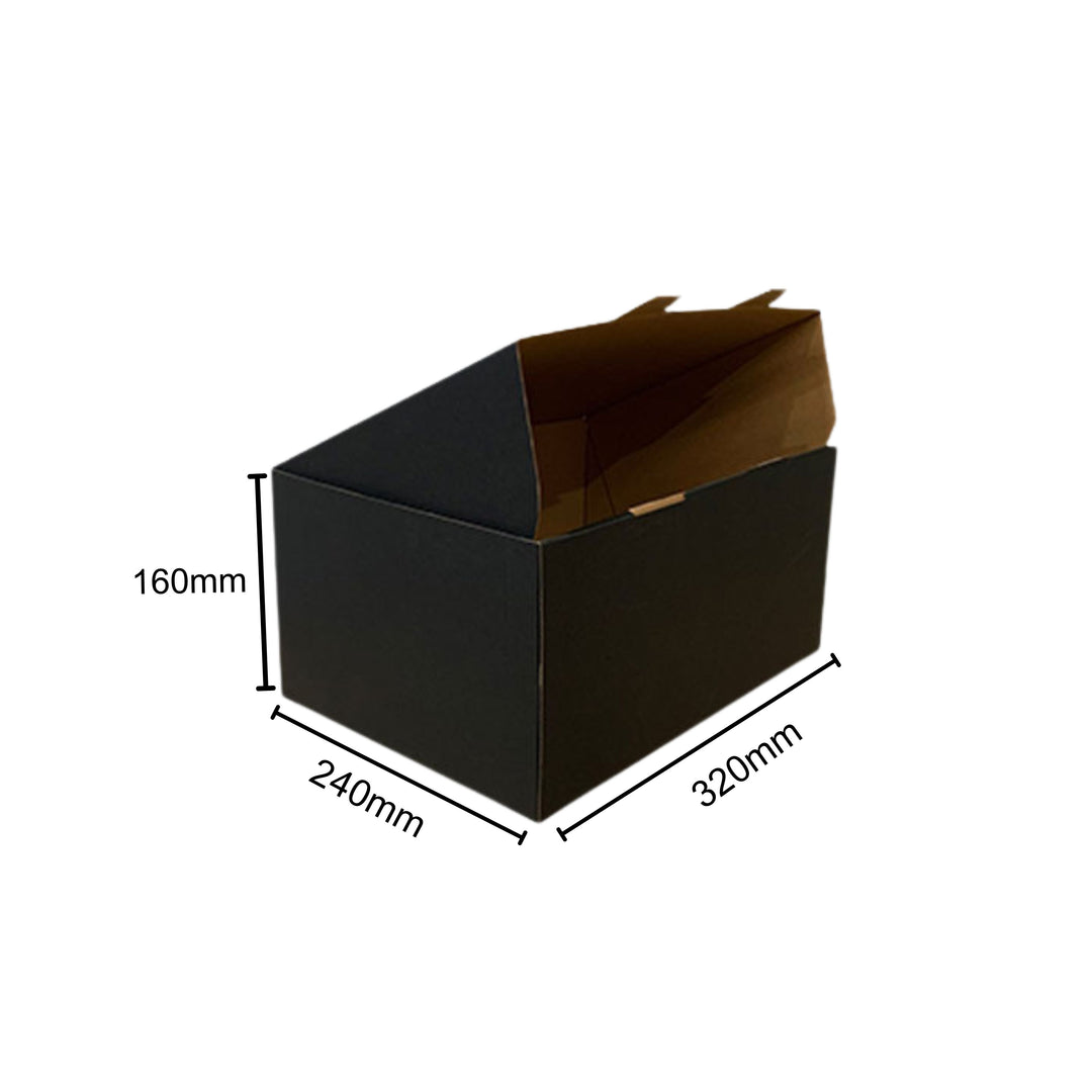 320 x 240 x 160mm Die Cut Mailing Shipping Packing Cardboard Boxes Black