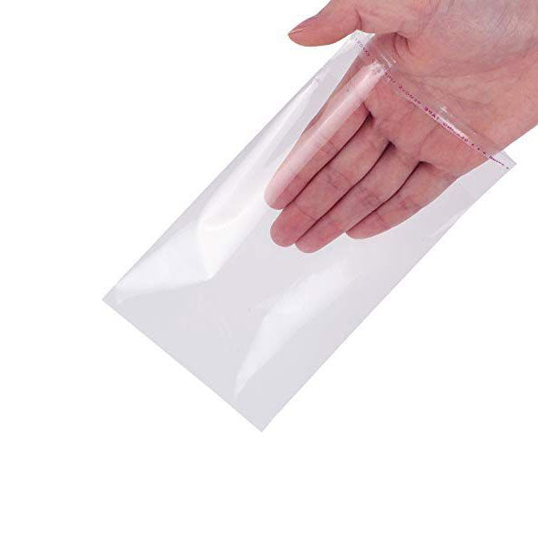 100 x 200mm + 30mm OPP Cellophane Resealable Plastic Bags