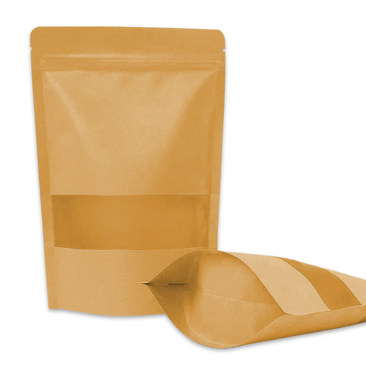 Wholesale 10,000pcs 100 x 150mm + 30mm Resealable Zip Lock Stand Up Kraft Paper Bags