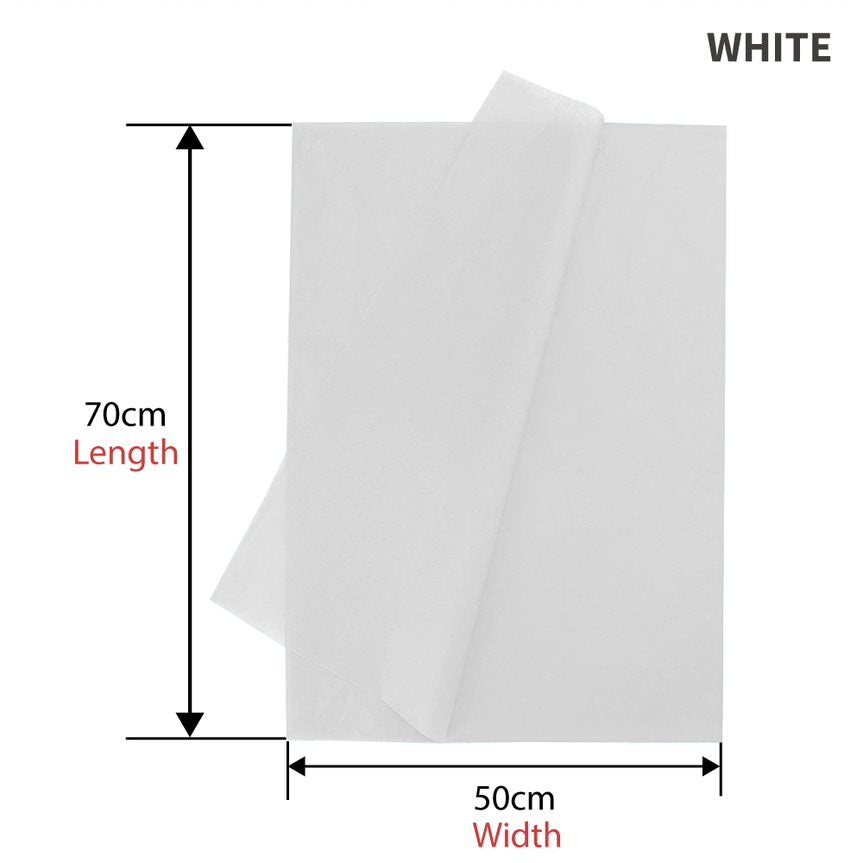 500pcs White Gift Wrapping Tissue Packaging Paper 50cm x 70cm - Recyclable and Eco-Friendly