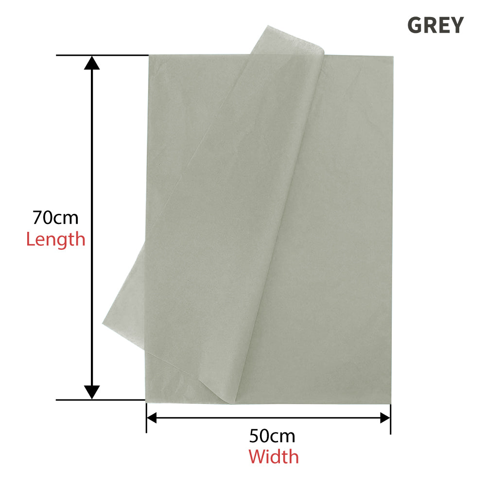 500pcs Grey Gift Wrapping Tissue Packaging Paper - 50cm x 70cm, Recyclable & Eco-Friendly