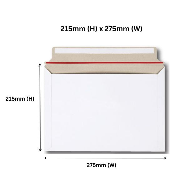 215 x 275mm Card Mailer Envelope - 300gsm Durable White Tough Bag