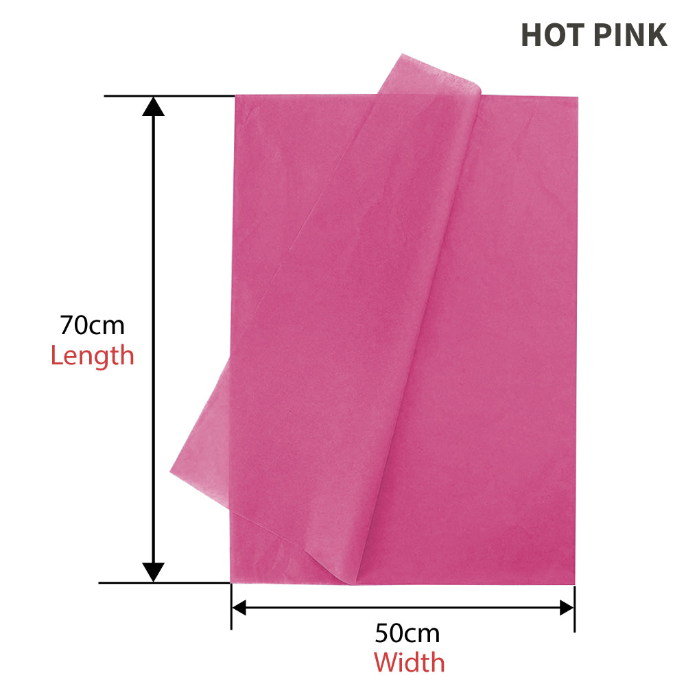 500pcs Hot Pink Gift Wrapping Tissue Packaging Paper - 50cm x 70cm, Recyclable & Eco-Friendly