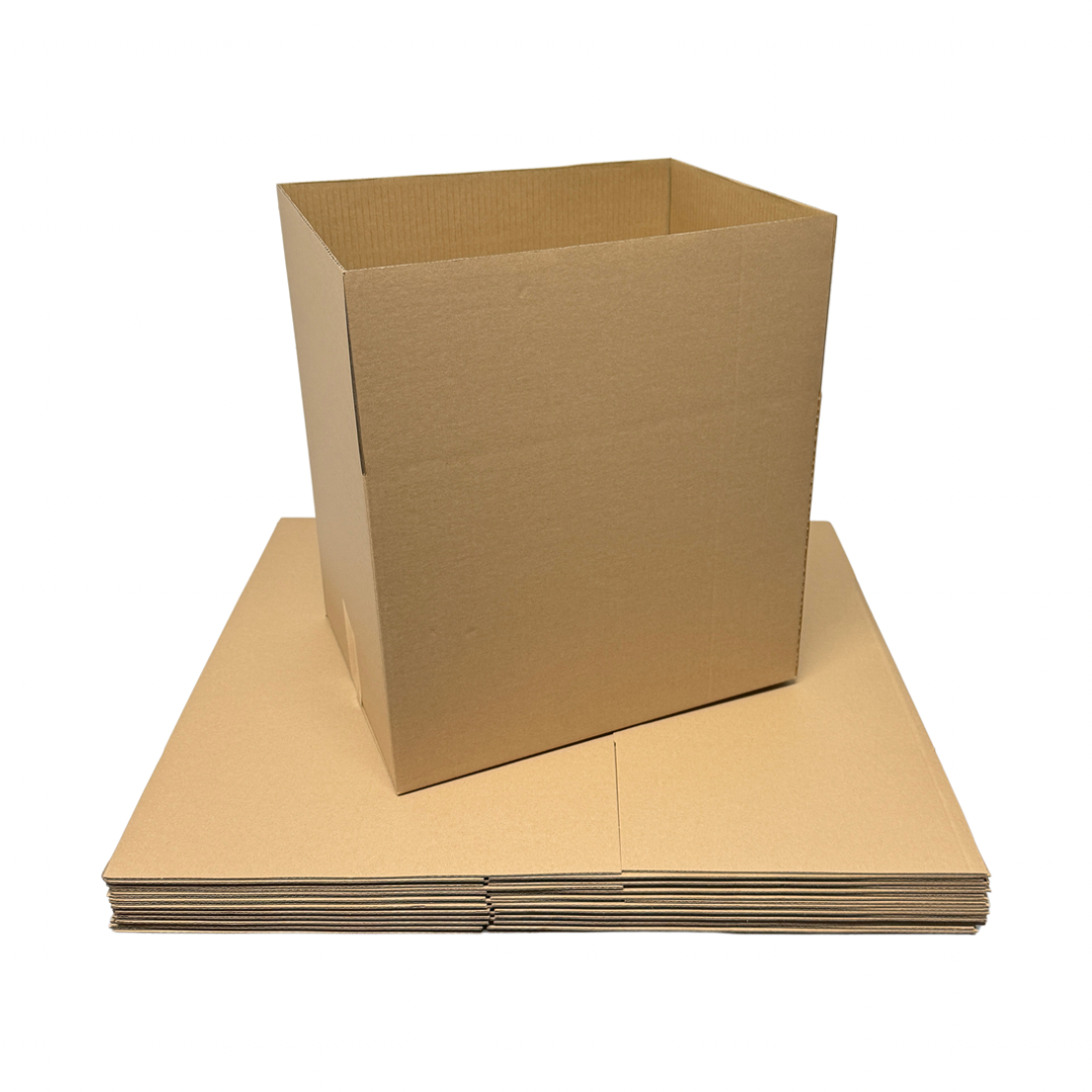400 x 300 x 300mm Brown Corrugated Slotted Box | B Flute, Durable, Flat-Pack, Recyclable Shipping Carton