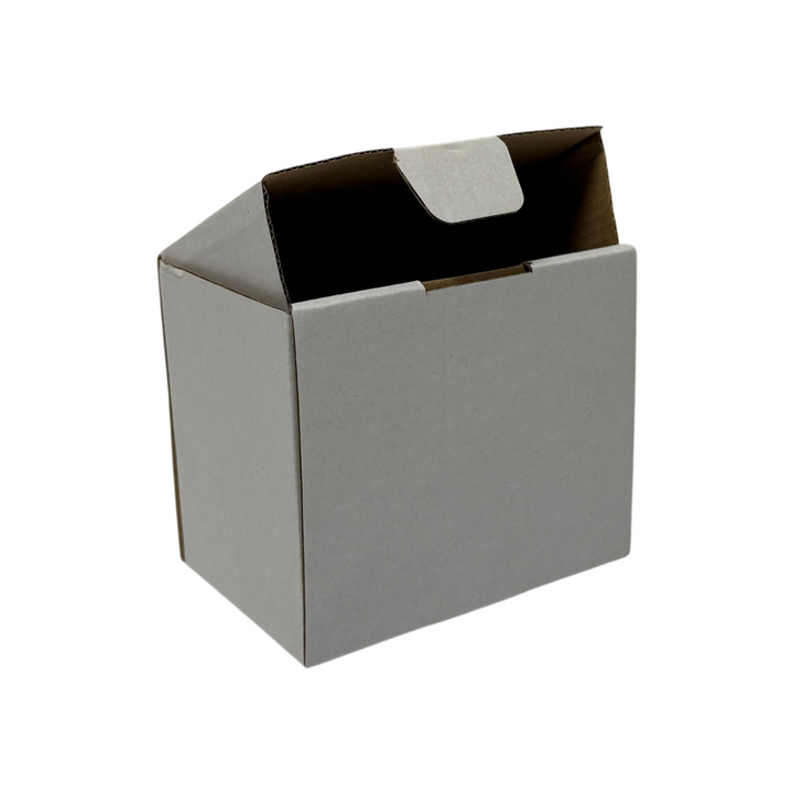 115 x 80 x 100mm White Corrugated Die Cut Mailing Box | Self-Locking, Flat-Pack, Eco-Friendly