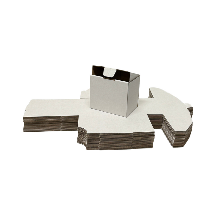 115 x 80 x 100mm White Corrugated Die Cut Mailing Box | Self-Locking, Flat-Pack, Eco-Friendly