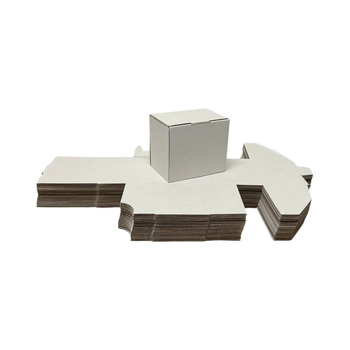 115 x 80 x 100mm White Corrugated Die Cut Mailing Box | Self-Locking, Flat-Pack, Eco-Friendly