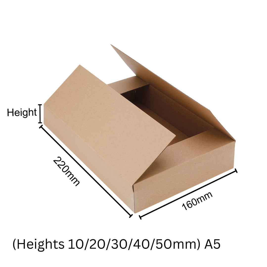 Multi Crease Kraft Brown Box 220 x 160mm (Heights10/20/30/40/50mm) - Small Size Kraft Box- Kraft Boxes Australia Kraft Boxes