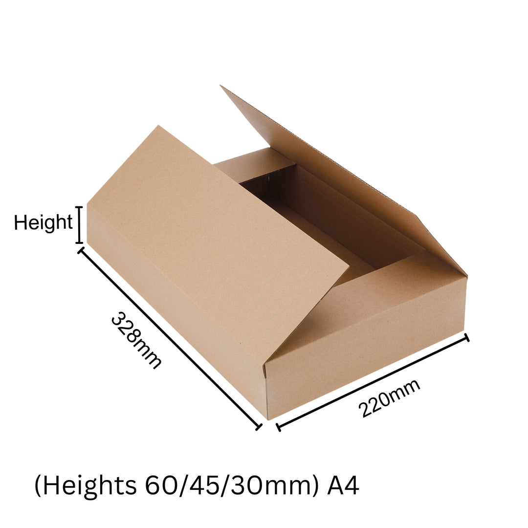 Kraft Box Multi Crease 328x220mm (Heights 60/45/30mm) - Medium Size Kraft Box- Kraft Boxes Australia Kraft Boxes