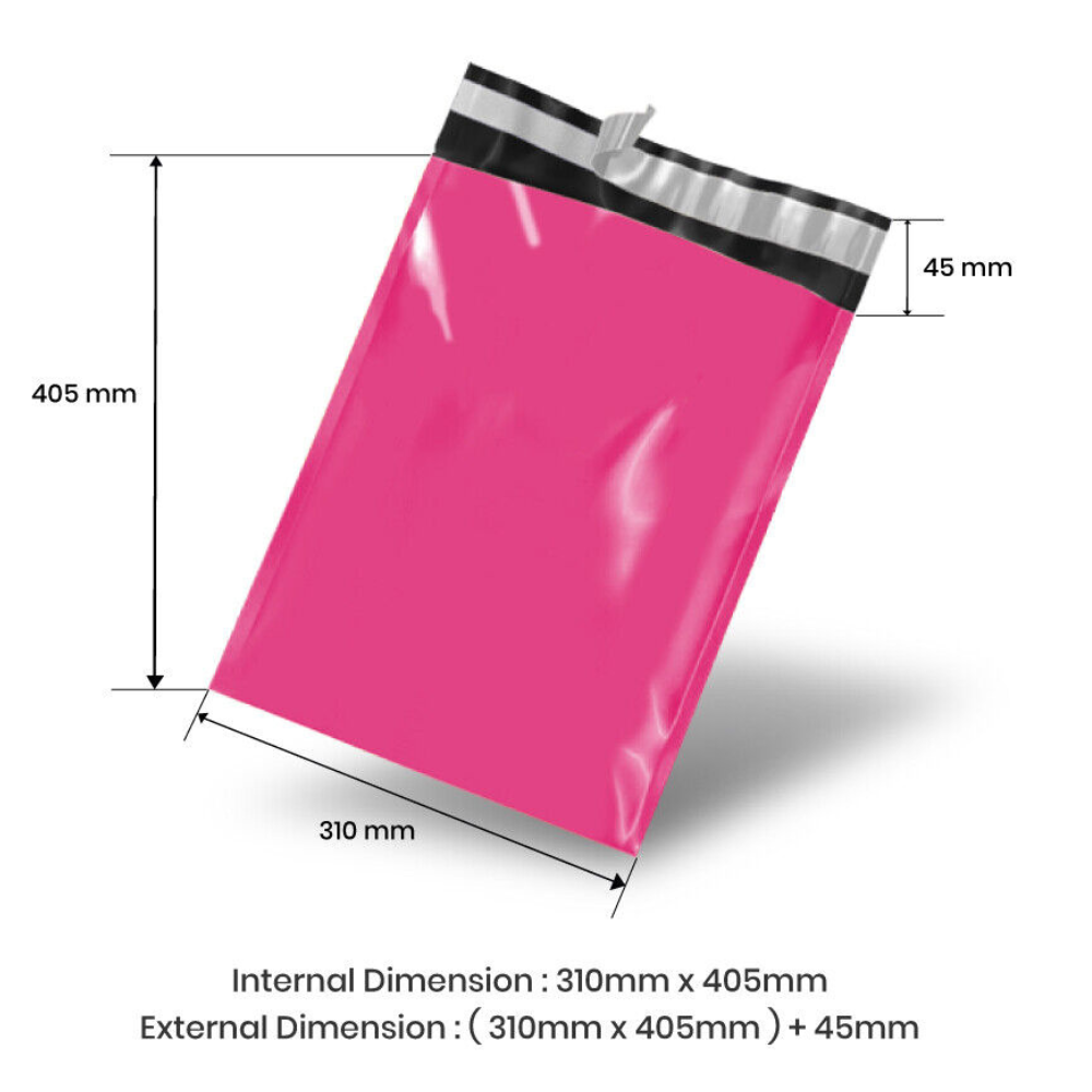 WholeSale 10000pcs Hot Pink 310 x 405+ 45mm Poly Mailers for E-commerce and Retail Shipping