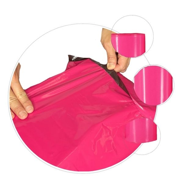 310mm x 405mm + 45mm Poly Mailing Courier Satchel Pink