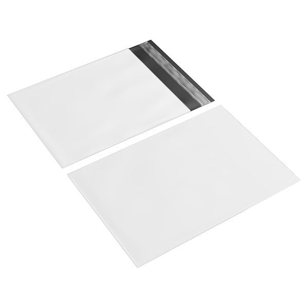130mm x 240mm + 40mm Poly Mailing Courier Satchel White