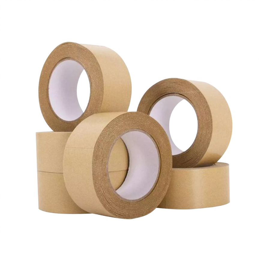 Self-Adhesive 50m x 48mm Kraft Brown Paper Tape - Perfect for Picture Framing, Packing, and Craft Projects