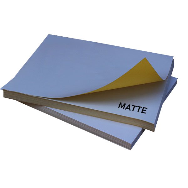 A4 White Matte Self-Adhesive Sticker Paper: Compatible with Laser & Inkjet Printers