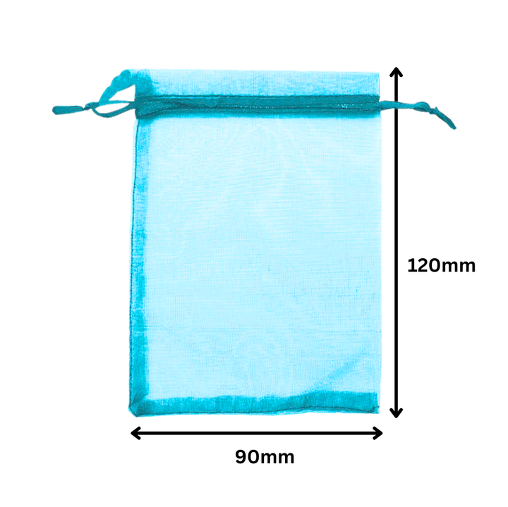 Aqua Organza Sheer Gift Bags | Stylish Packaging for Jewelry & Wedding Favors