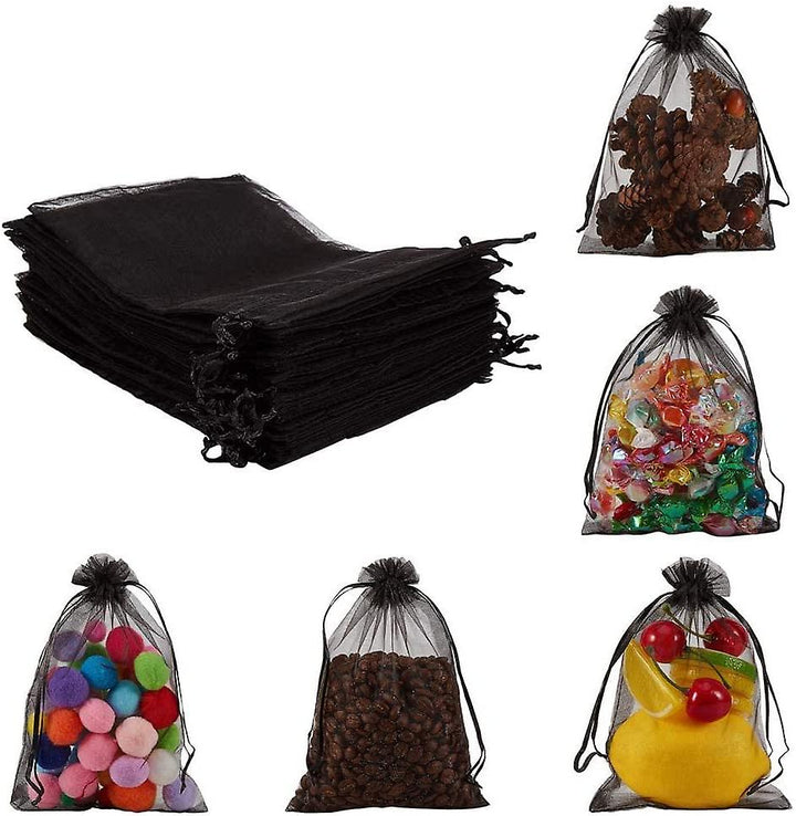 Black Organza Sheer Bags | Jewelry, Wedding, Candy Packaging Gift Bags