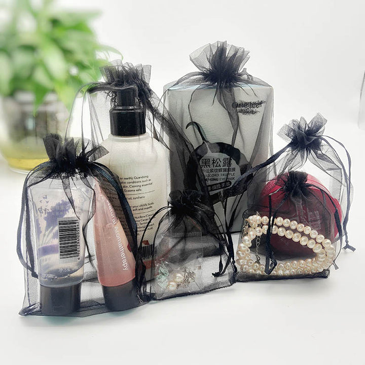 Black Organza Sheer Bags | Jewelry, Wedding, Candy Packaging Gift Bags