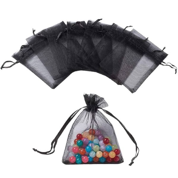 Black Organza Sheer Bags | Jewelry, Wedding, Candy Packaging Gift Bags