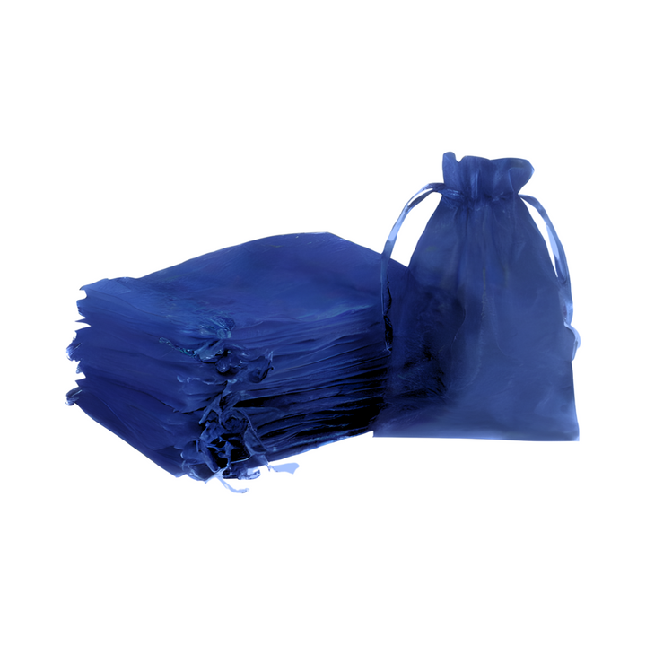 Dark Blue Organza Sheer Gift Bags: Stylish Packaging for Jewelry and Wedding Favors