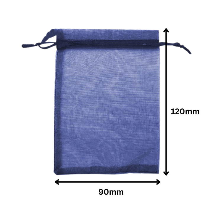 Dark Blue Organza Sheer Gift Bags: Stylish Packaging for Jewelry and Wedding Favors