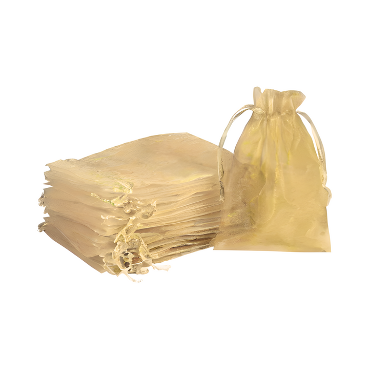 Gold Organza Sheer Gift Bags: Stylish Packaging for Jewelry and Wedding Favors