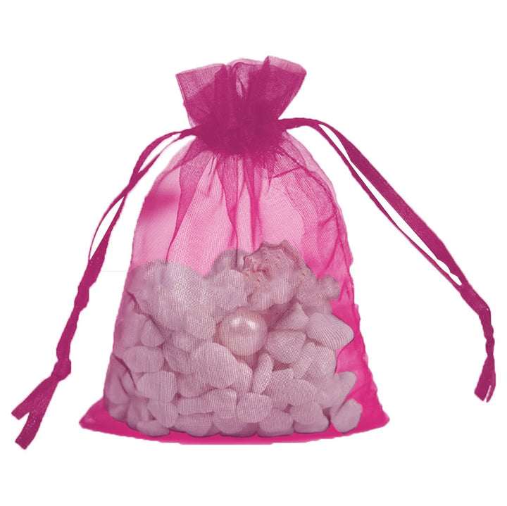 Hot Pink Organza Sheer Gift Bags: Trendy Packaging for Jewelry and Wedding Favors