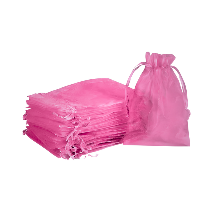 Hot Pink Organza Sheer Gift Bags: Trendy Packaging for Jewelry and Wedding Favors