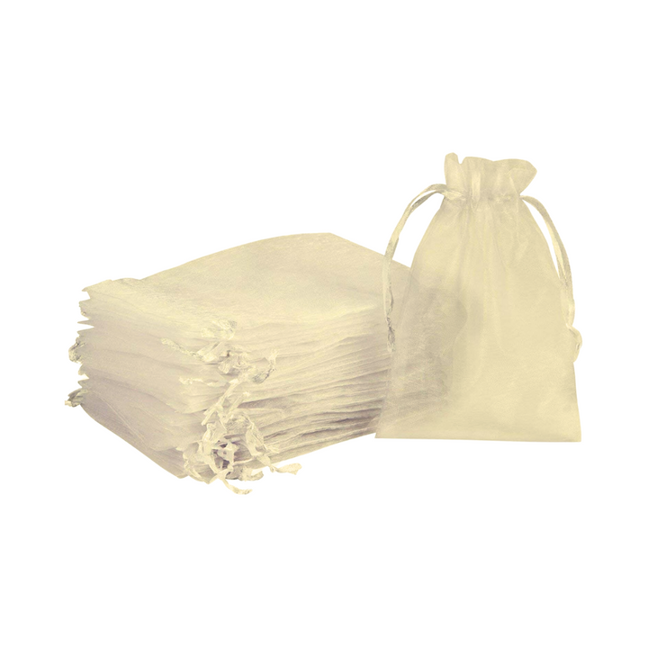 Pearl White Organza Sheer Gift Bags | Perfect for Jewelry, Wedding, and Candy Packaging