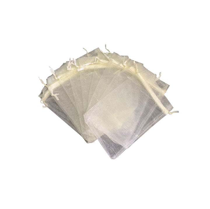 Pearl White Organza Sheer Gift Bags | Perfect for Jewelry, Wedding, and Candy Packaging