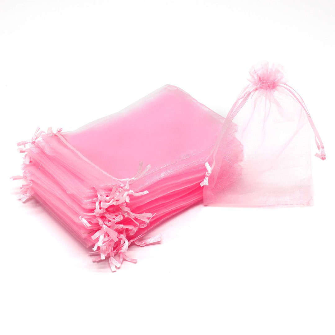 Pink Organza Sheer Gift Bags: Stylish Packaging for Jewelry and Wedding Favors