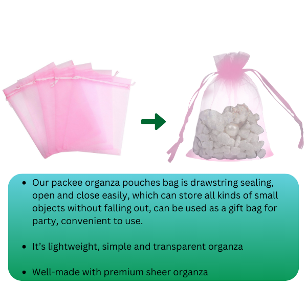 Pink Organza Sheer Gift Bags: Stylish Packaging for Jewelry and Wedding Favors