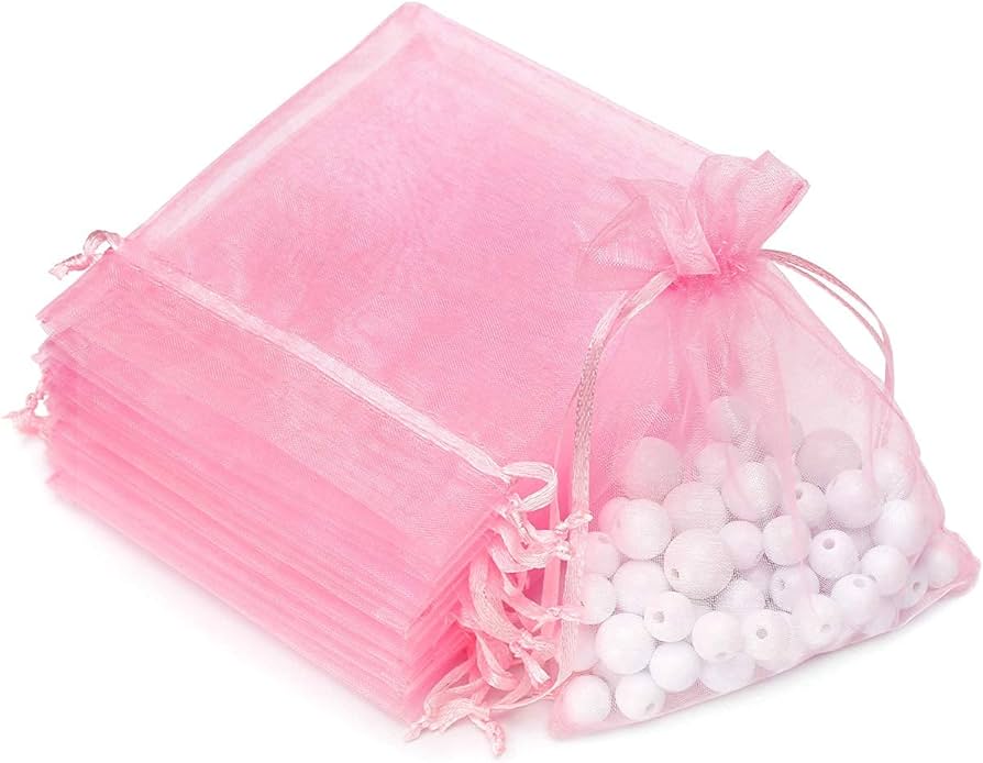 Pink Organza Sheer Gift Bags: Stylish Packaging for Jewelry and Wedding Favors