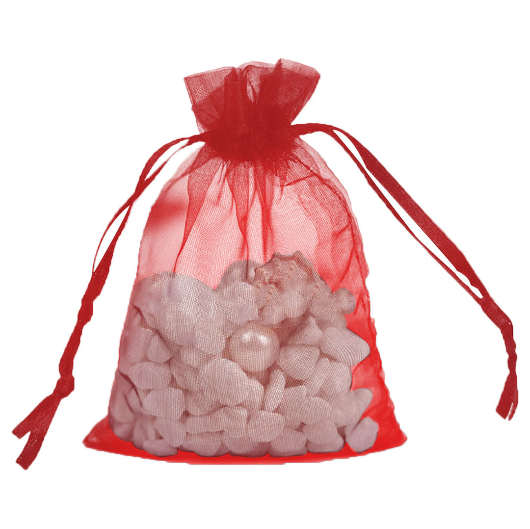 Red Organza Sheer Bags | Jewelry, Wedding, Candy Packaging Gift Bags