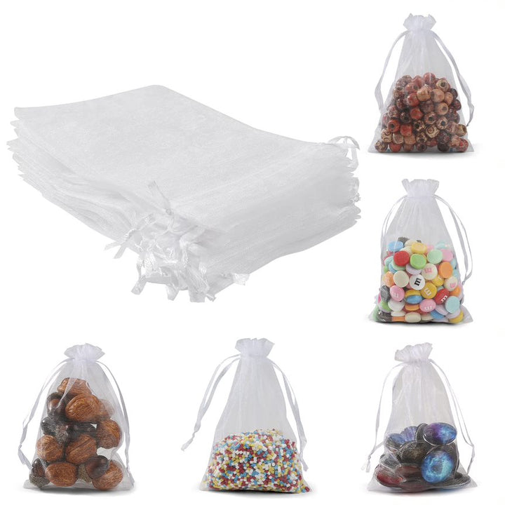 White Organza Sheer Bags | Jewelry, Wedding, Candy Packaging Gift Bags