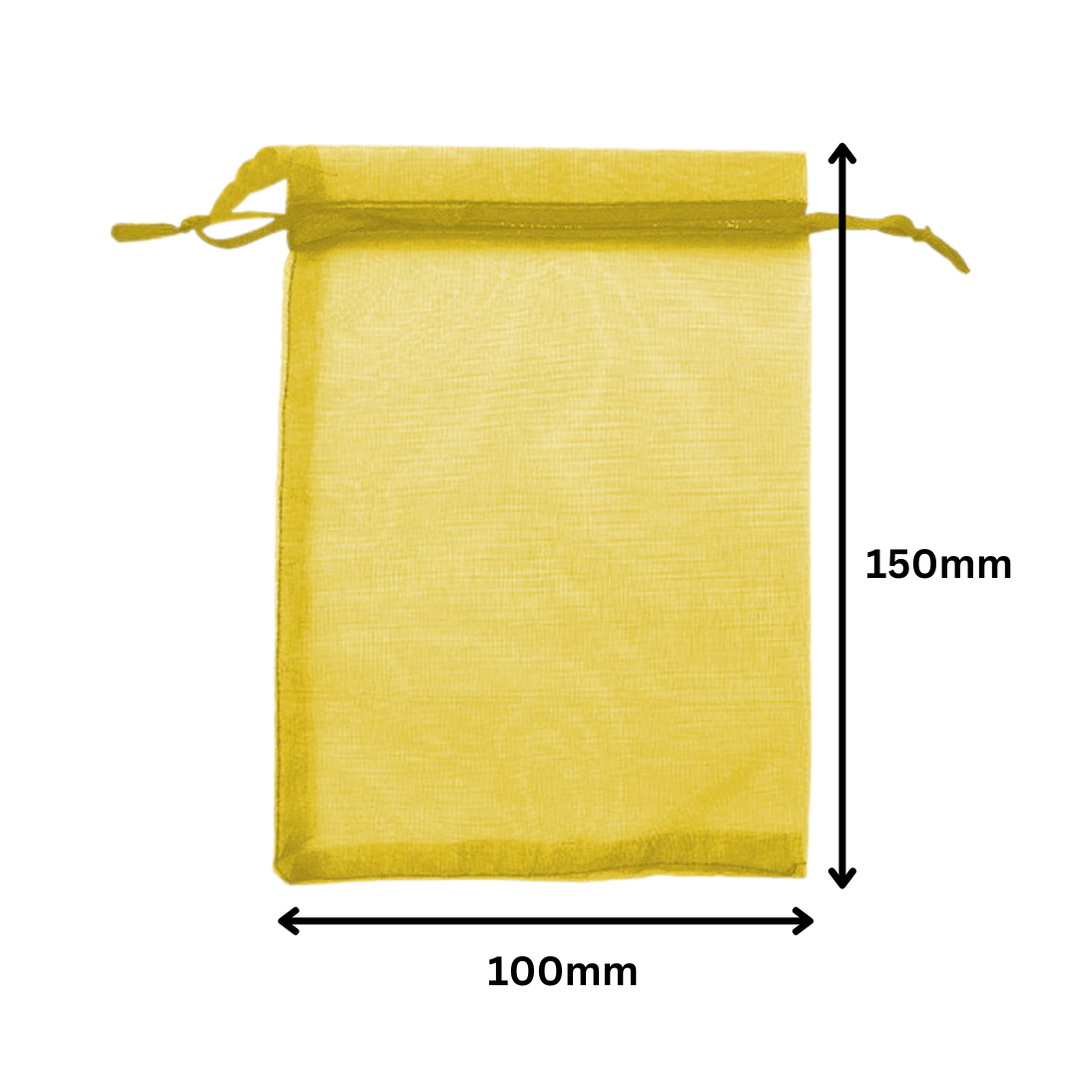 Yellow Organza Sheer Gift Bags | Stylish Packaging for Jewelry & Wedding Favors