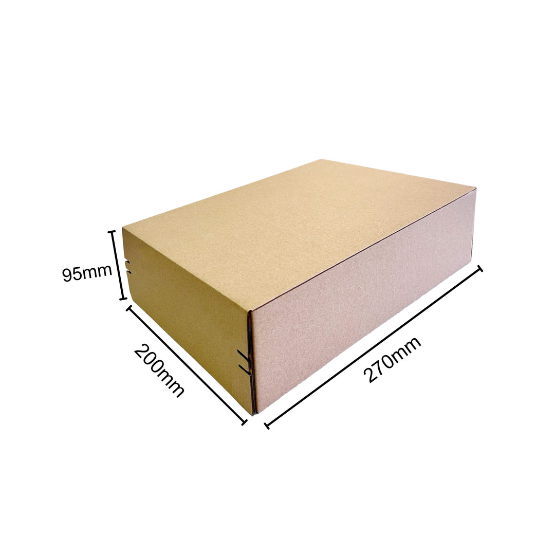 Kraft Self Sealing Brown Box Heavy Duty 270 x 200 x 95mm- Brown Postal Boxes- Sturdy and Durable Brown Cardboard Postal Boxes