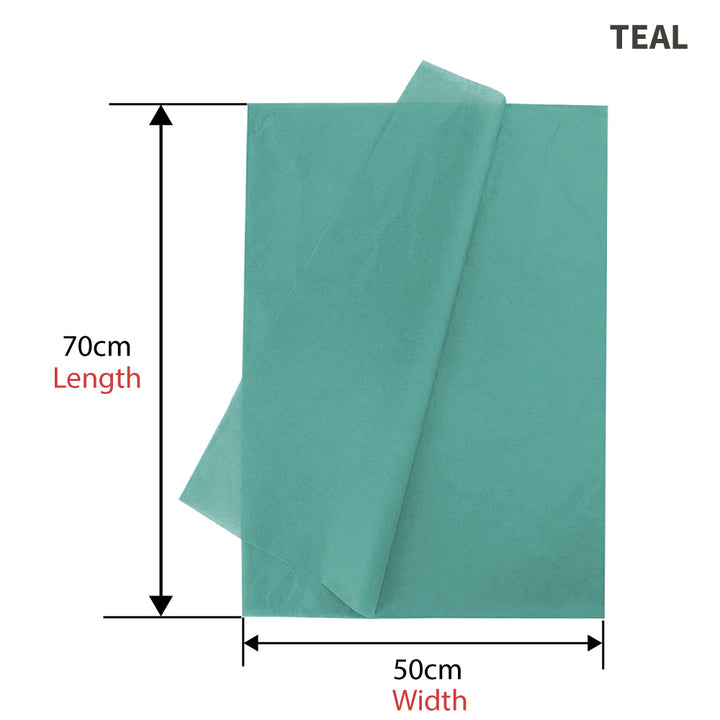 500pcs Teal Gift Wrapping Tissue Packaging Paper - 50cm x 70cm, Recyclable & Eco-Friendly