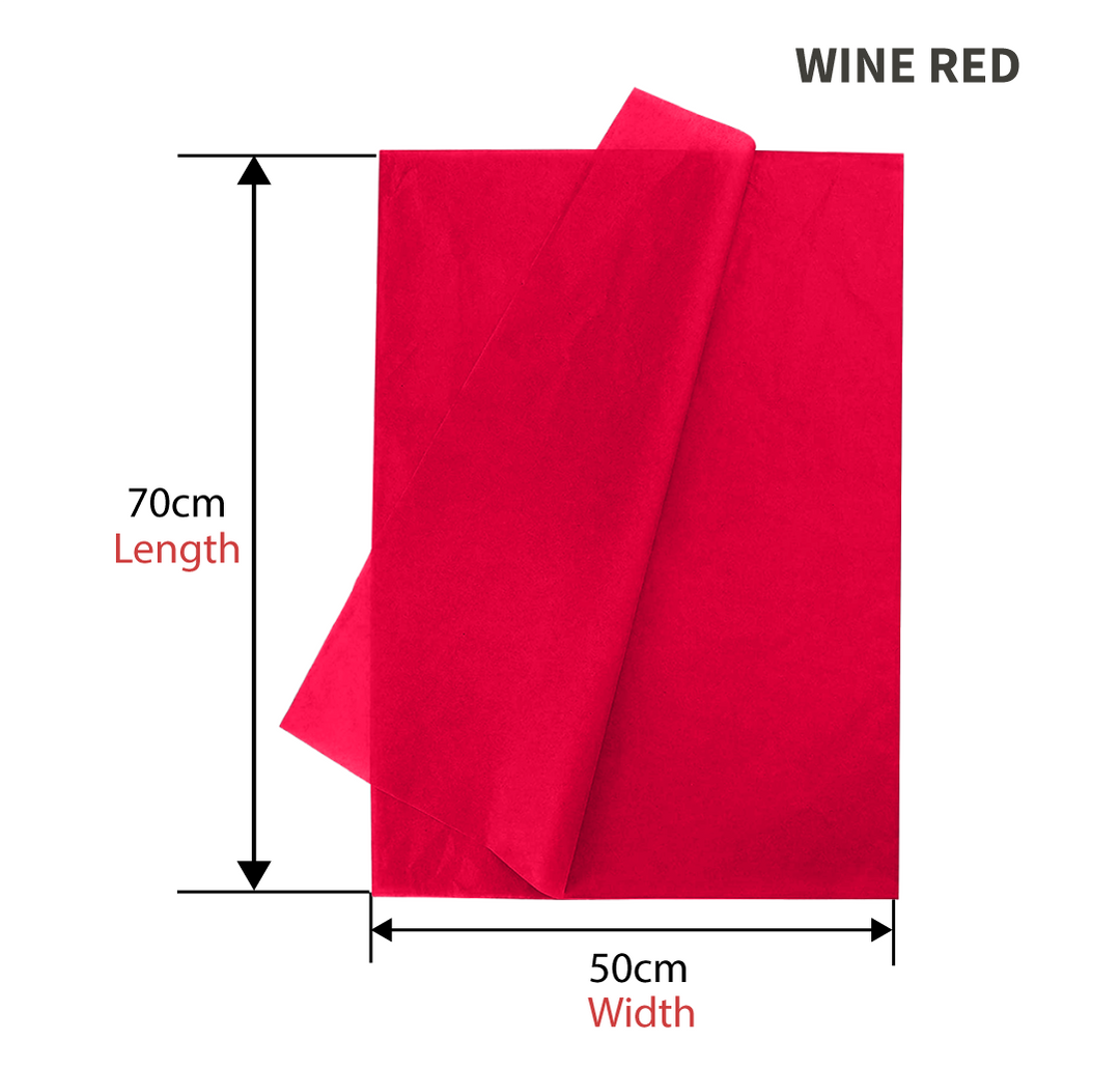 500pcs Wine Red Gift Wrapping Tissue Packaging Paper - 50cm x 70cm, Recyclable & Eco-Friendly