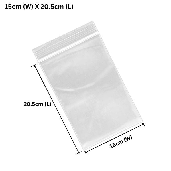 150 x 205mm ZipLock Clear Resealable Plastic Bags