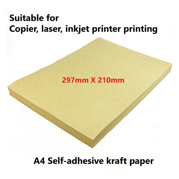 A4 Brown Matte Self-Adhesive Sticker Paper - Perfect for Laser & Inkjet Printers | High-Quality Label Sheets for Professional Printing