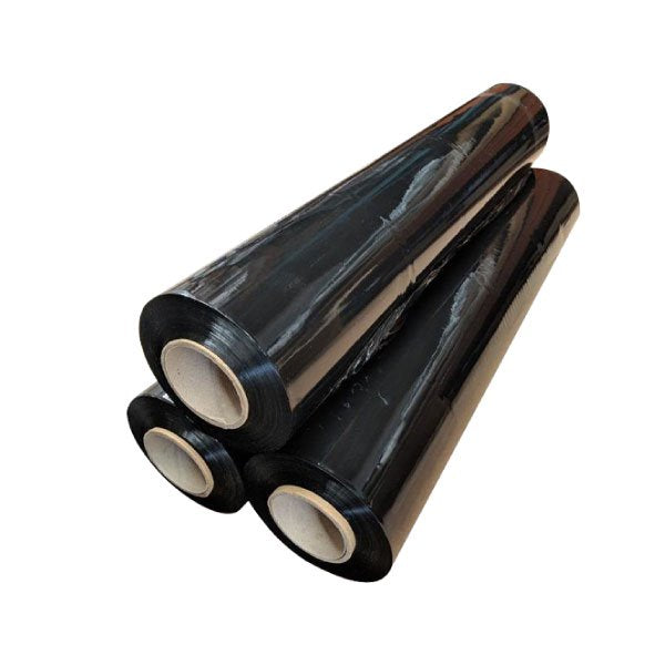 BLACK 500mm x 400m 25UM Stretch Film Pallet Wrap - Durable Carton Shrink Wrap